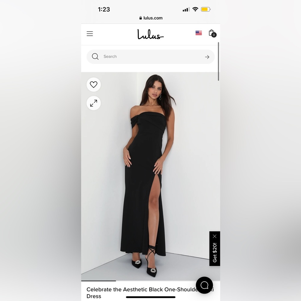 Lulus Celebrate the Aesthetic Black One-Shoulder Maxi Dress